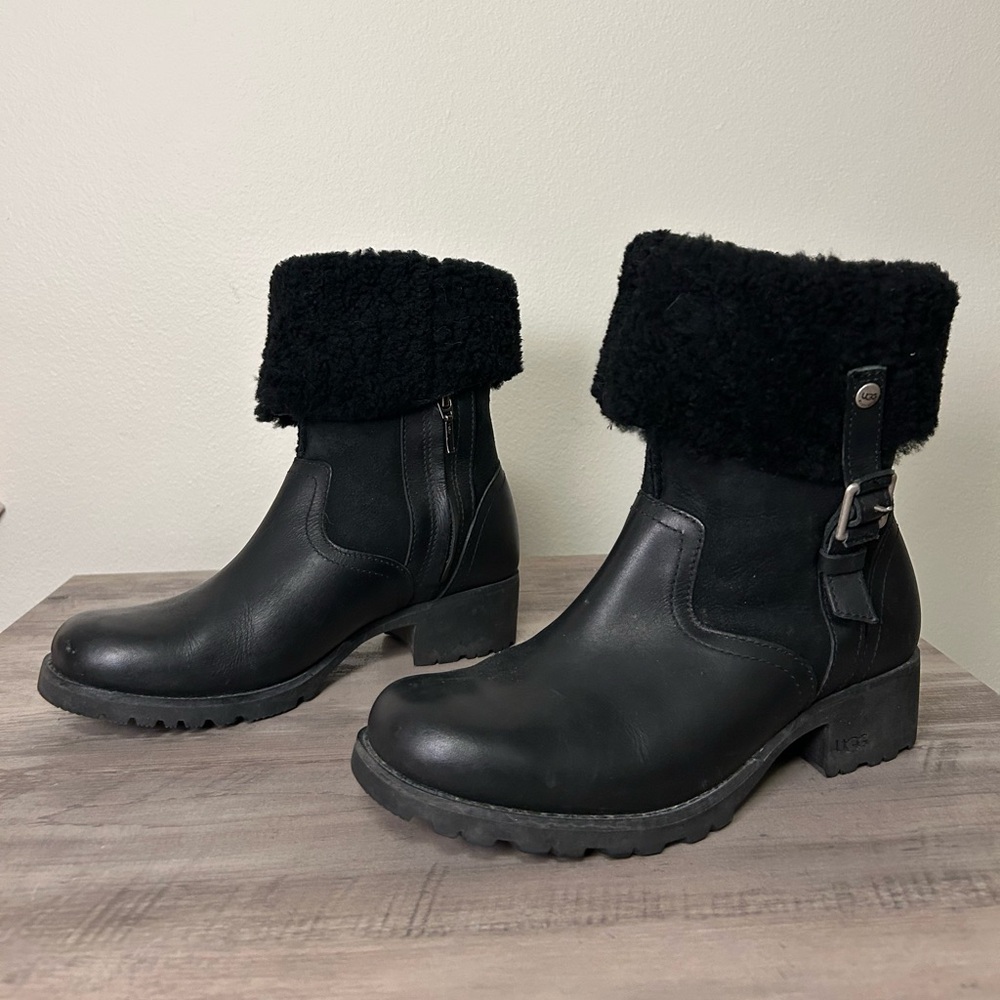 UGG Bellevue 1914 Sheepskin Shearling Leather Ankle Boots, W6